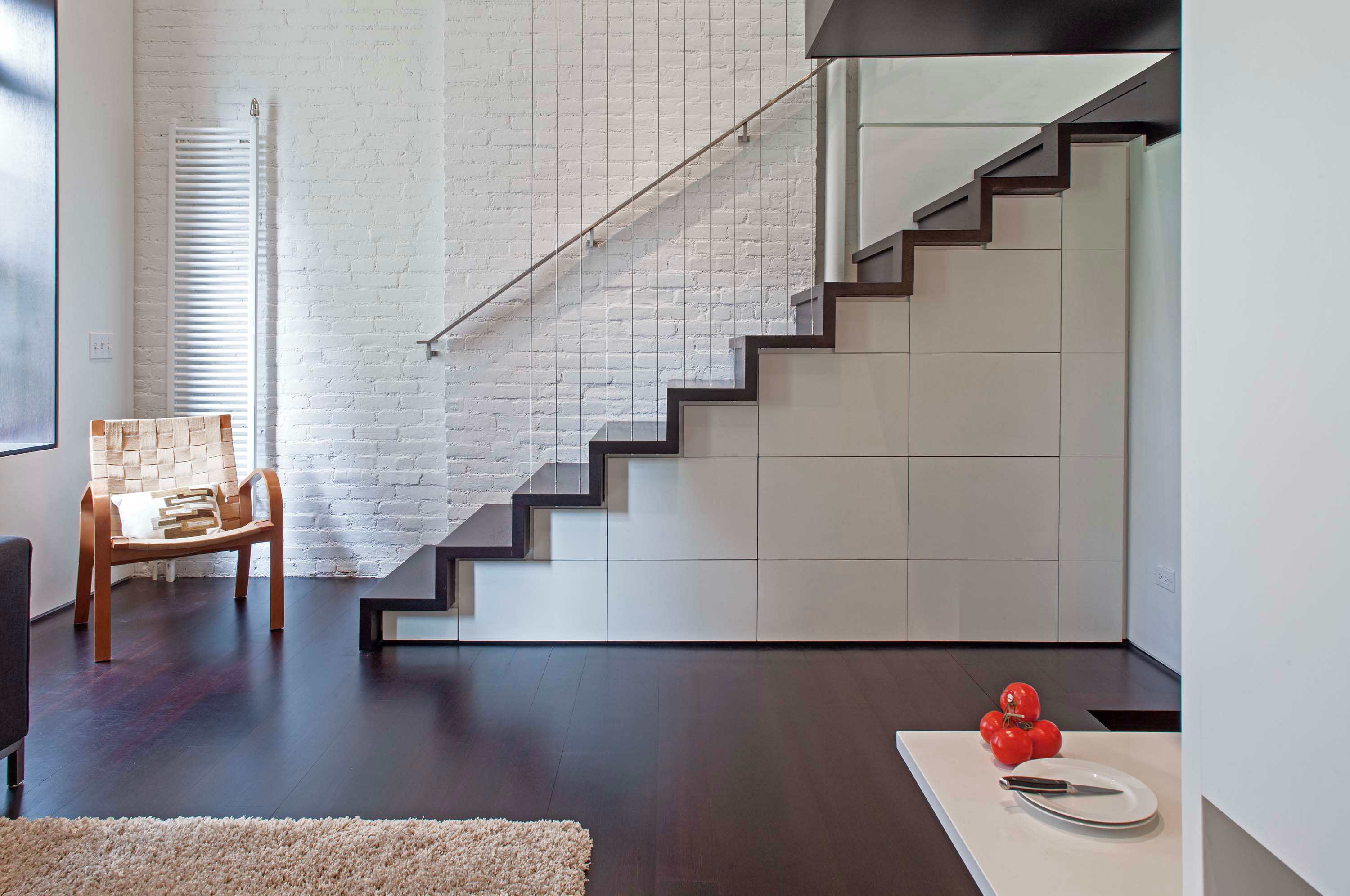 Staircase of Manhattan Microloft by Specht Novak Architects, shot by Taggart Sorensen.