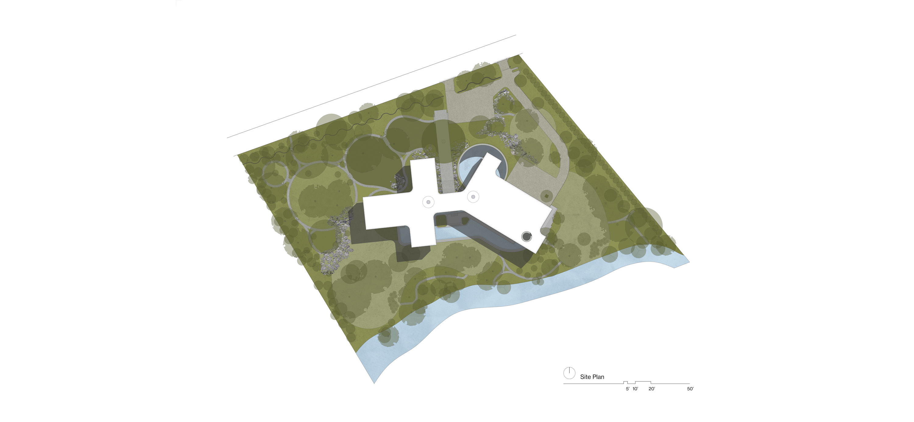 Site Plan rendering of Ammamma Legacy Residence by Specht Novak Architects.