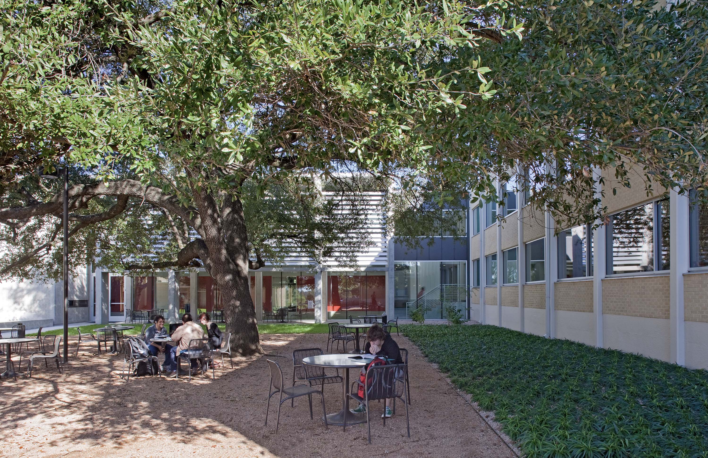 Courtyard of Doyle Hall by Specht Novak Architects, shot by Taggart Sorensen.
